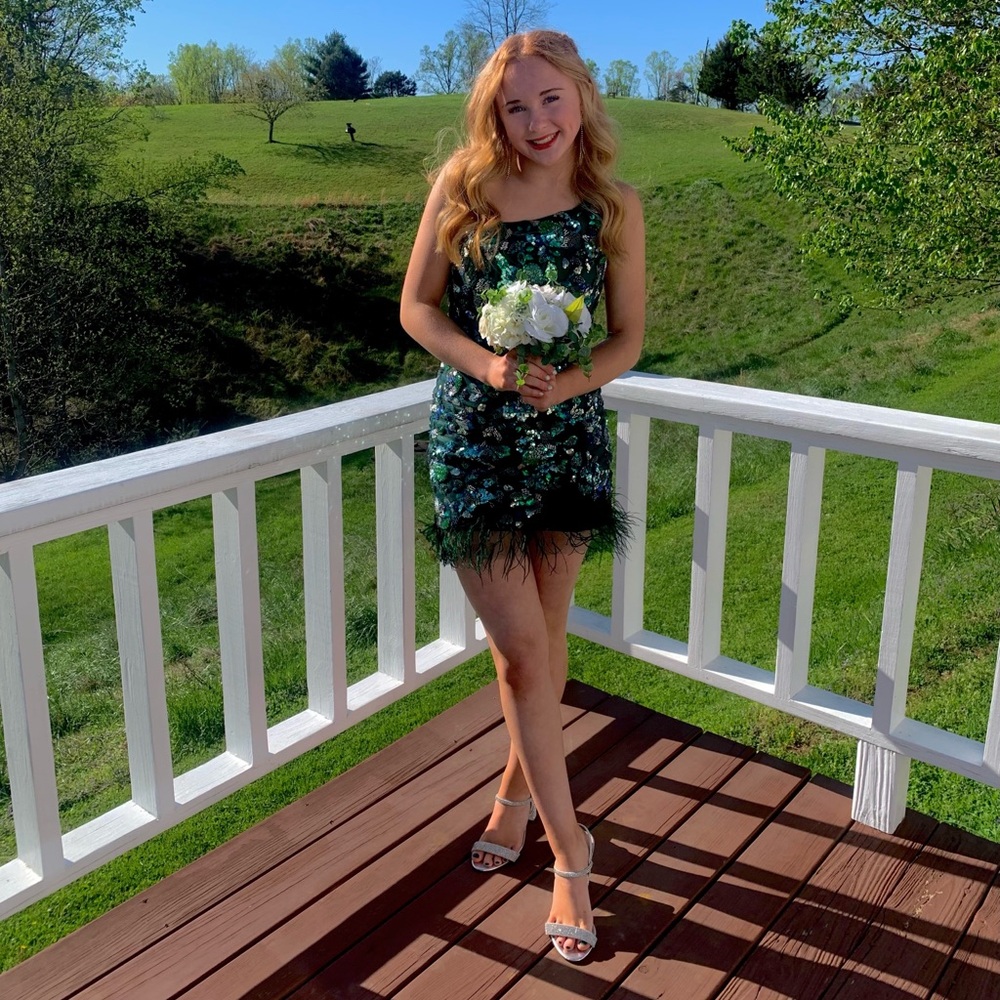 Hello Moon HOCO dress worn once. Size 2 Purchased for $128 new